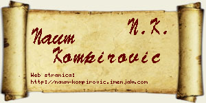 Naum Kompirović vizit kartica